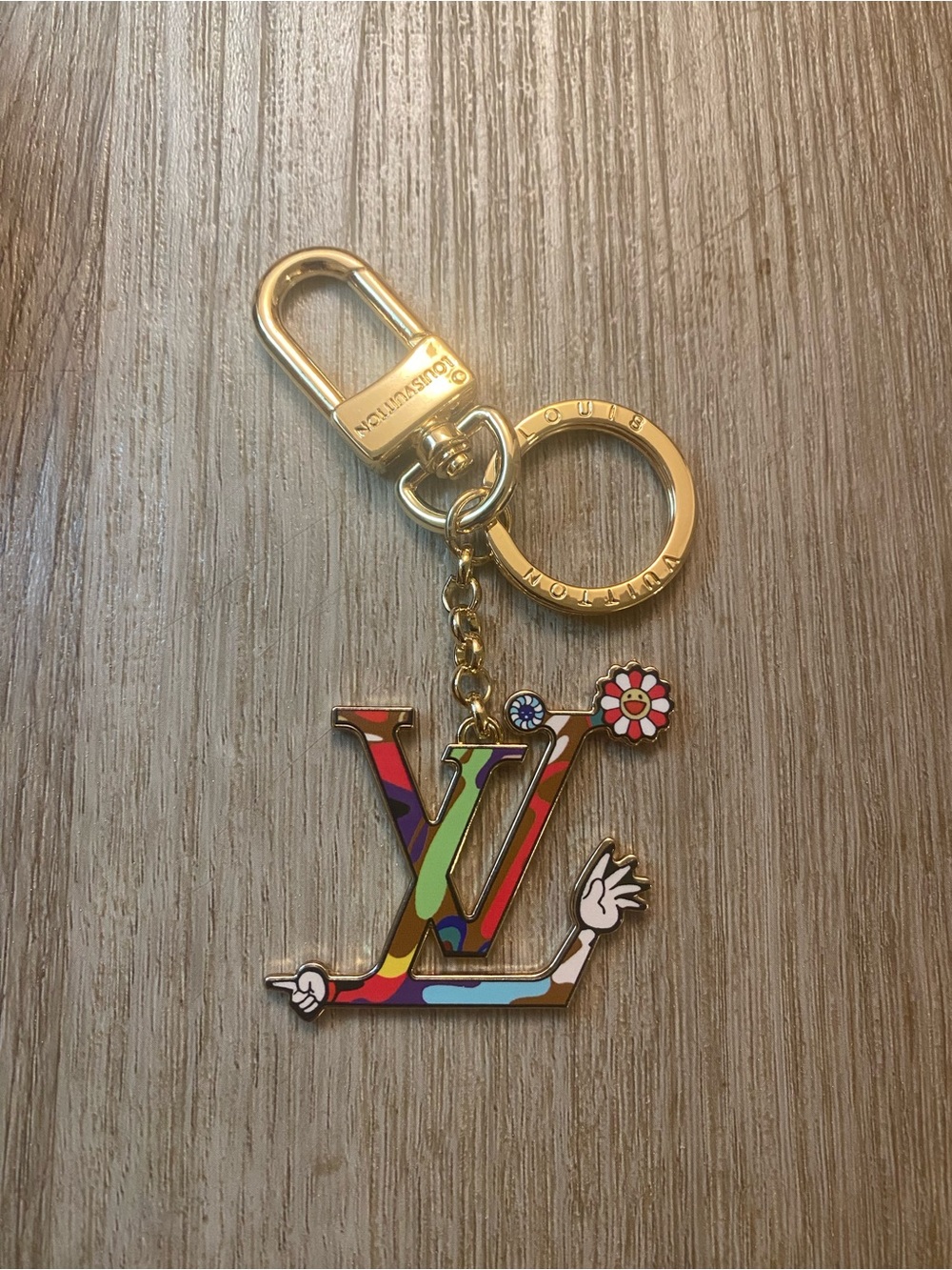 Louis Vuitton x Takashi Murakami Multicolor LV Flower Bag Charm Keychain